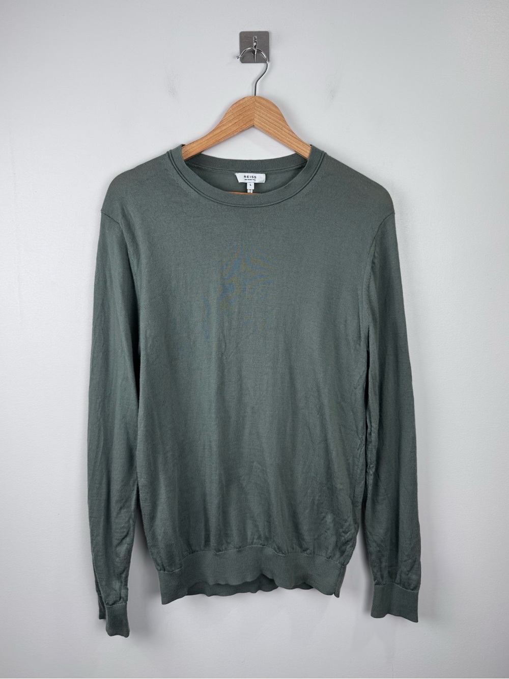 Reiss Men 100% Wool Green‎ Sweater Size Large
